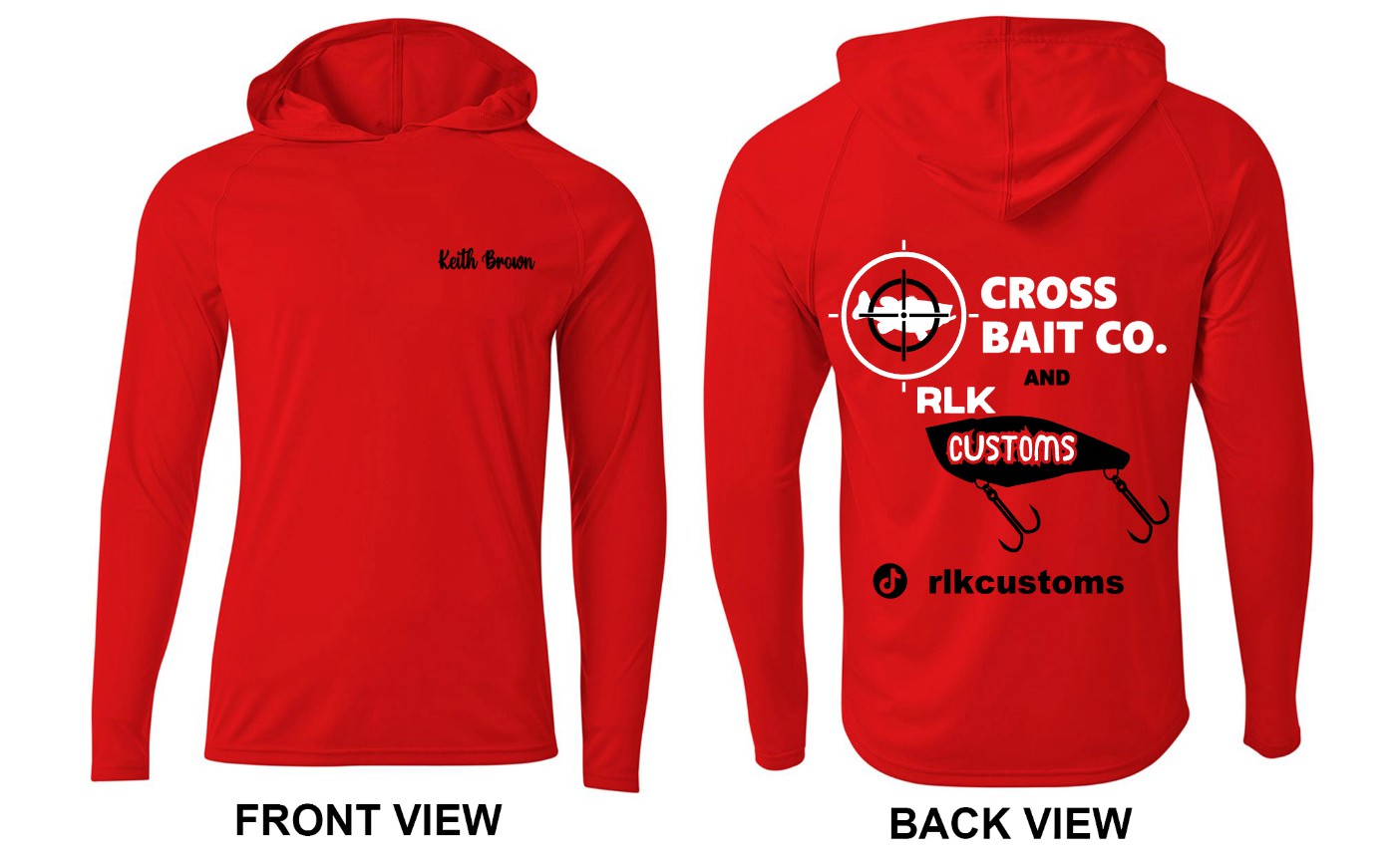 RLKcustoms/CrossBaitCo combo hooded long sleeve